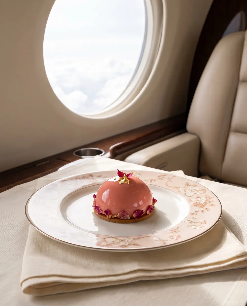 Rose and lychee dessert