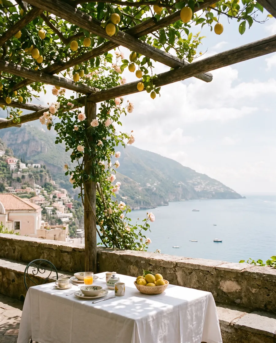 Lemon pergola above the Amalfi coast