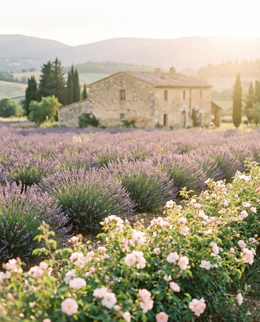 Lavender and wild roses in Provence