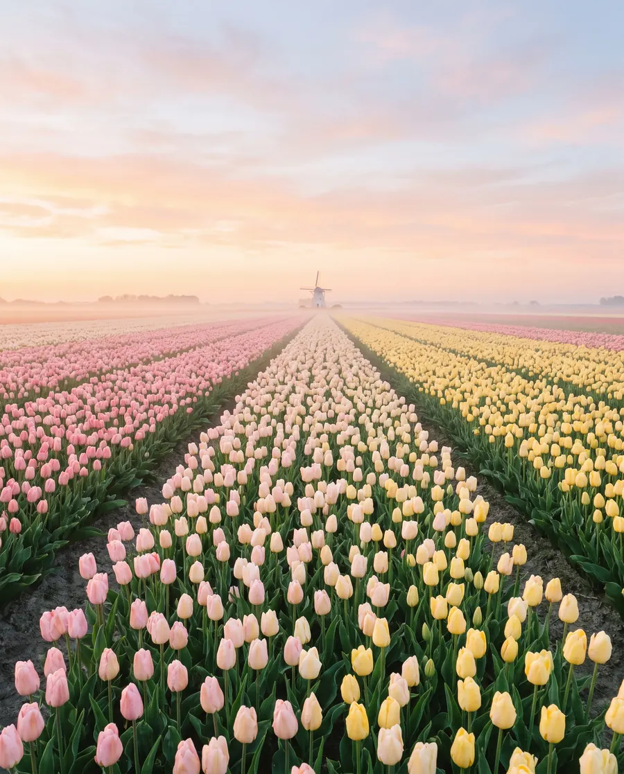 Tulip fields near Keukenhof