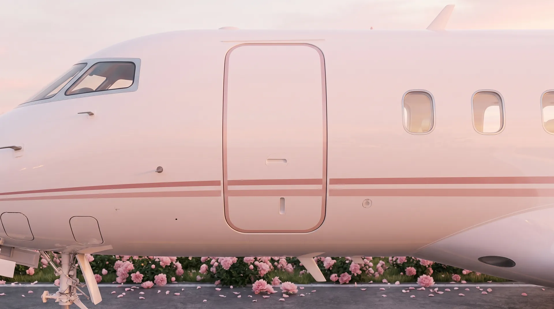 The jet's cabin door, closed