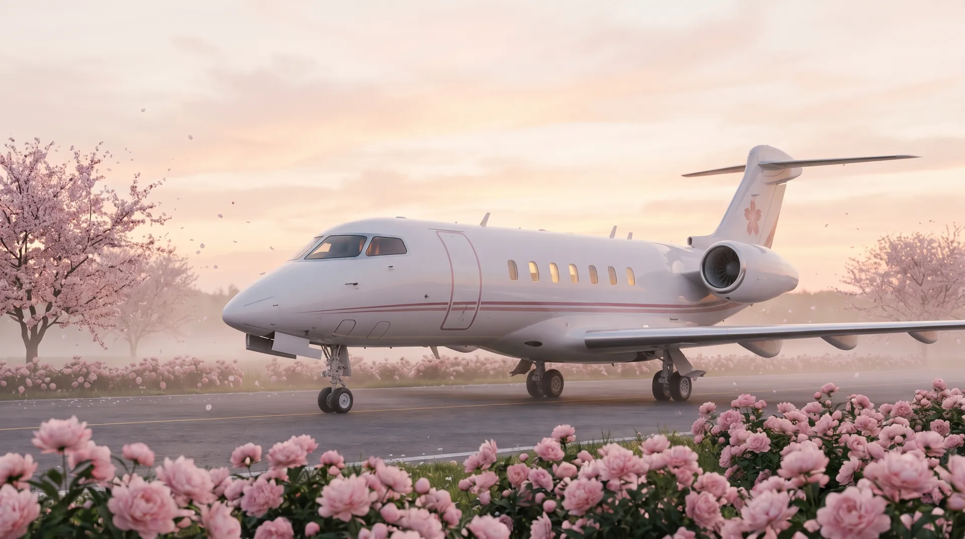 The jet waiting at the airfield